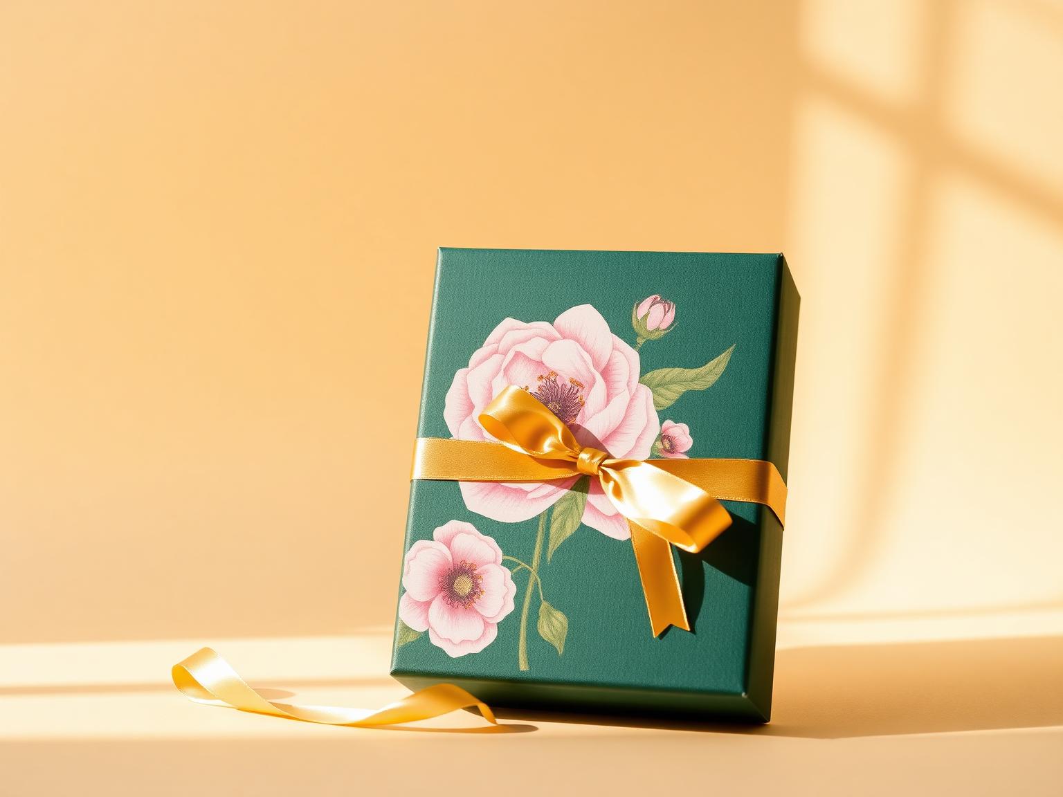 Premium Bloomayo gift box wrapped in gold ribbon